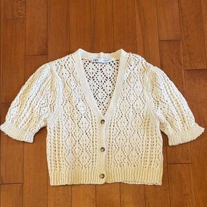 Zara Women's Cream Button-Up Cardigan